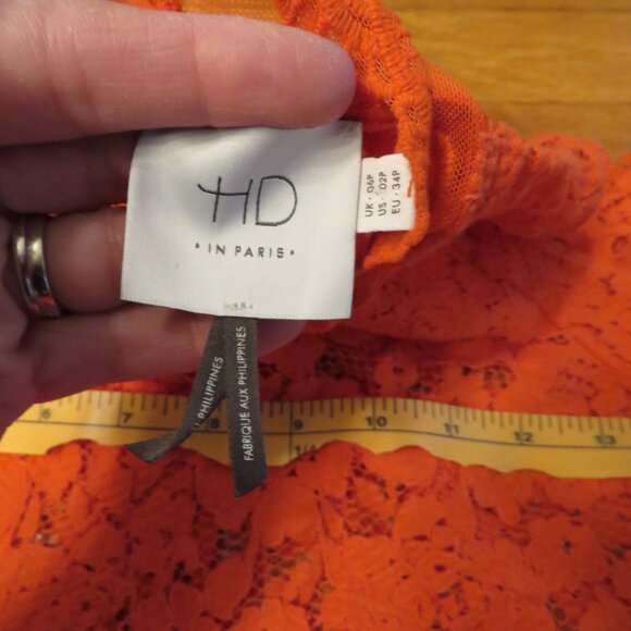 HD in Paris from Anthropologie - Dark orange/Red/Coral shirt - US 2 - VGUC - Picture 3 of 5